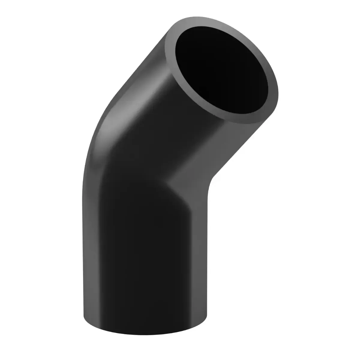 Picture of Bend 45deg:500X45.4 SDR11 ISO S-5 300mm both sides elongated injection moulded+welded Butt+E-socket-welding PE 100-RC black