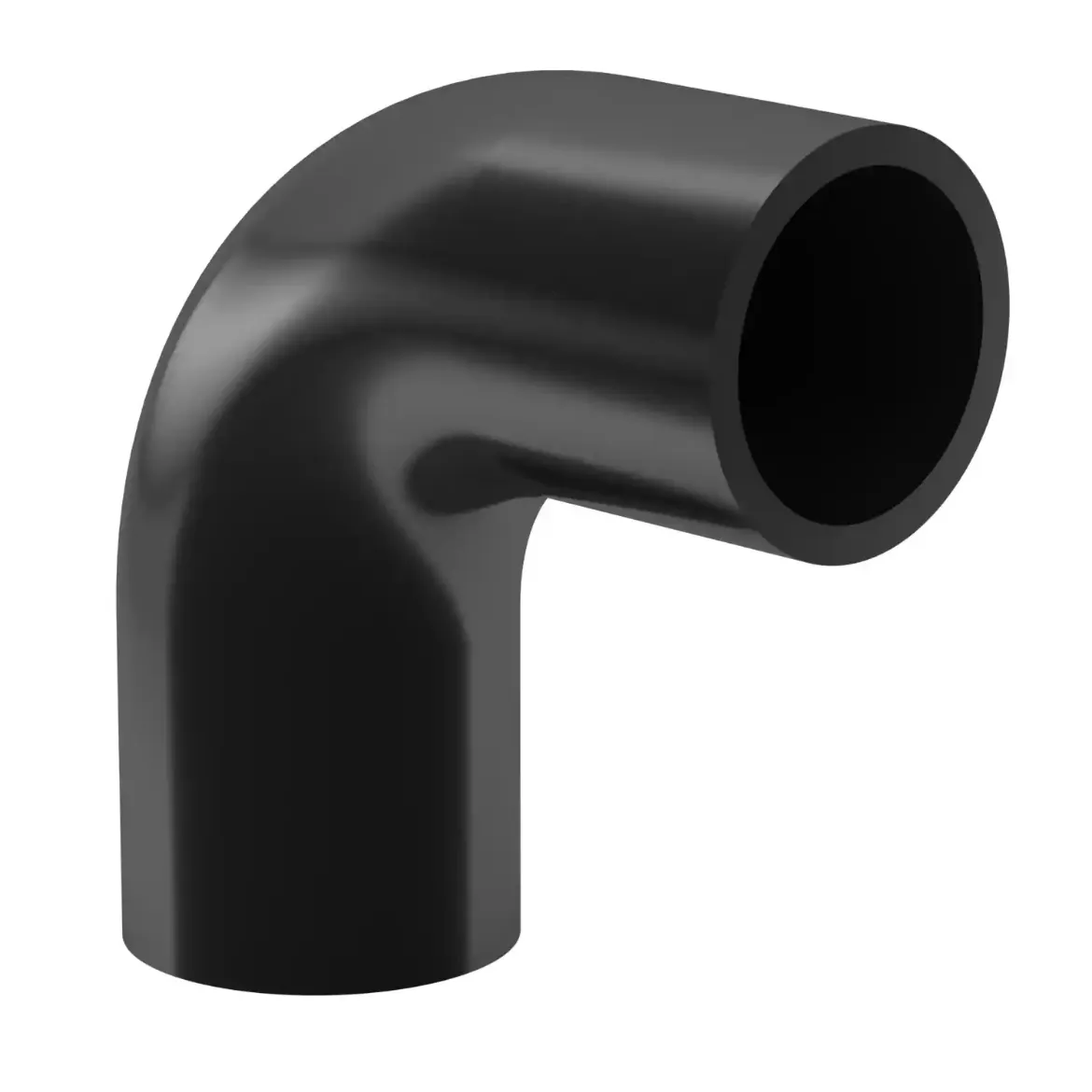 Picture of Bend 90deg:355X32.2 SDR11 ISO S-5 300mm both sides elongated injection moulded+welded Butt+E-socket-welding PE 100-RC black