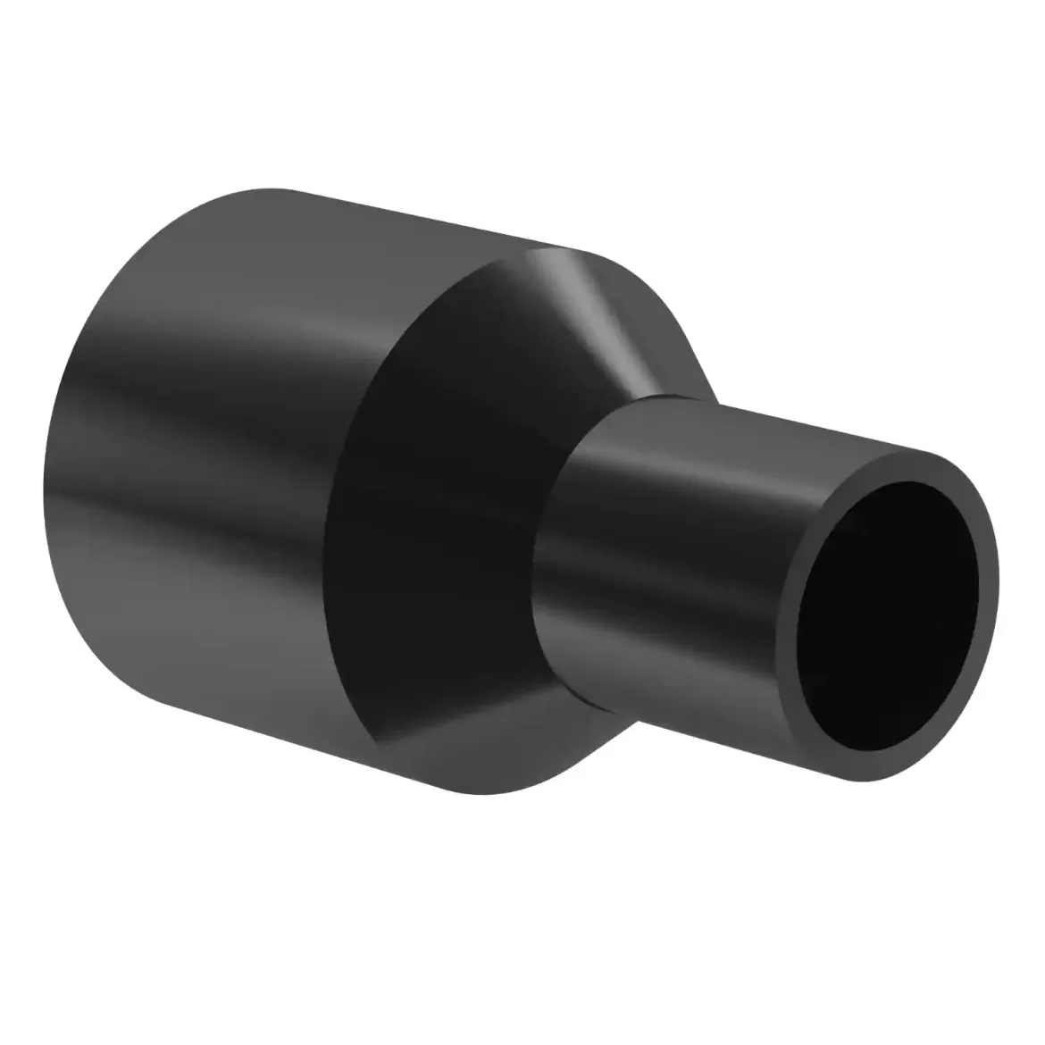 Picture of Reducer concentric:125/110 SDR7.4 PN25 long spigot injection moulded Butt+E-socket-welding W/P PE 100-RC black
