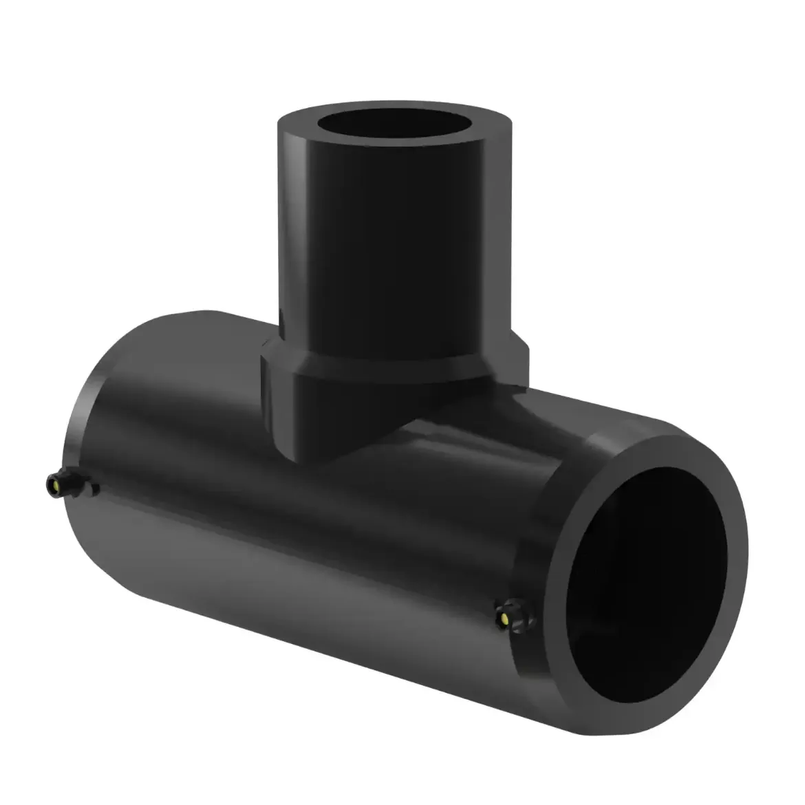 Picture of E-Tee:63 SDR17-11 MOP water 16bar/gas 10bar injection moulded Electro-fusion W/P PE 100-RC black