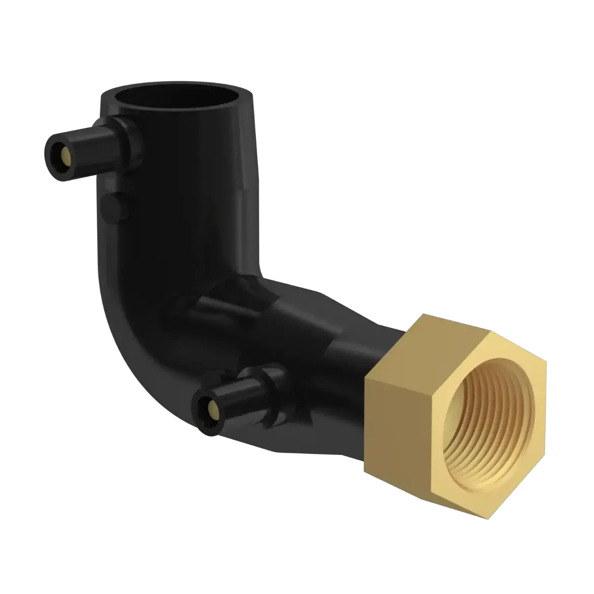 Picture of E-Adaptor Elbow 90deg:20X1/2in SDR11 PN16 with brass-female thread injection moulded Electro-fusion W/P PE 100-RC black