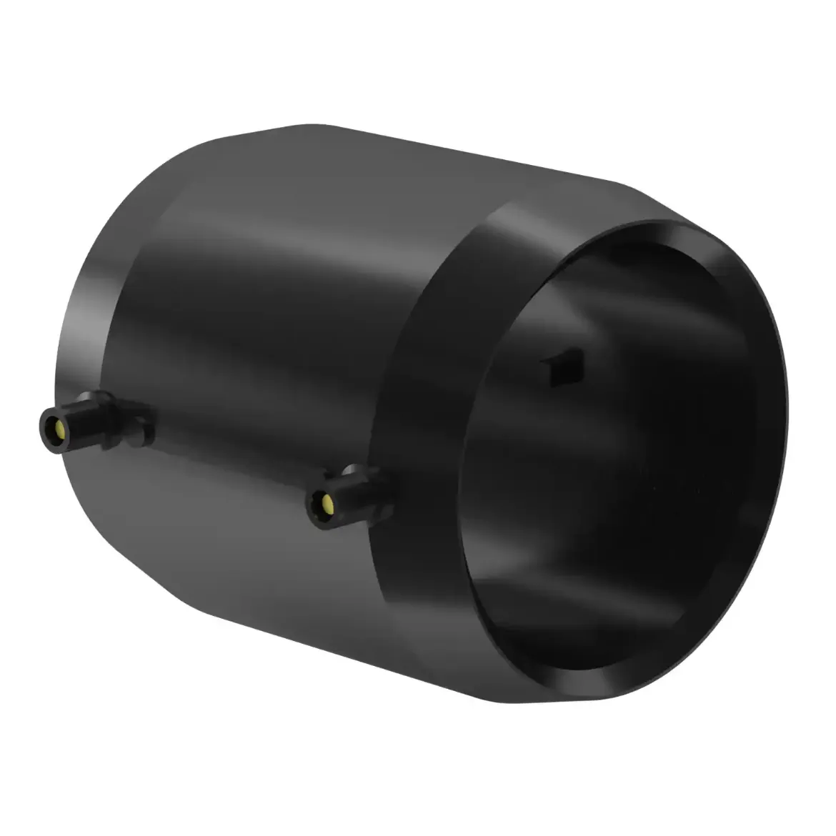 Picture of E-Coupler:140 SDR17-7.4 MOP water 25bar/gas 10bar injection moulded Electro-fusion W/P PE 100-RC black