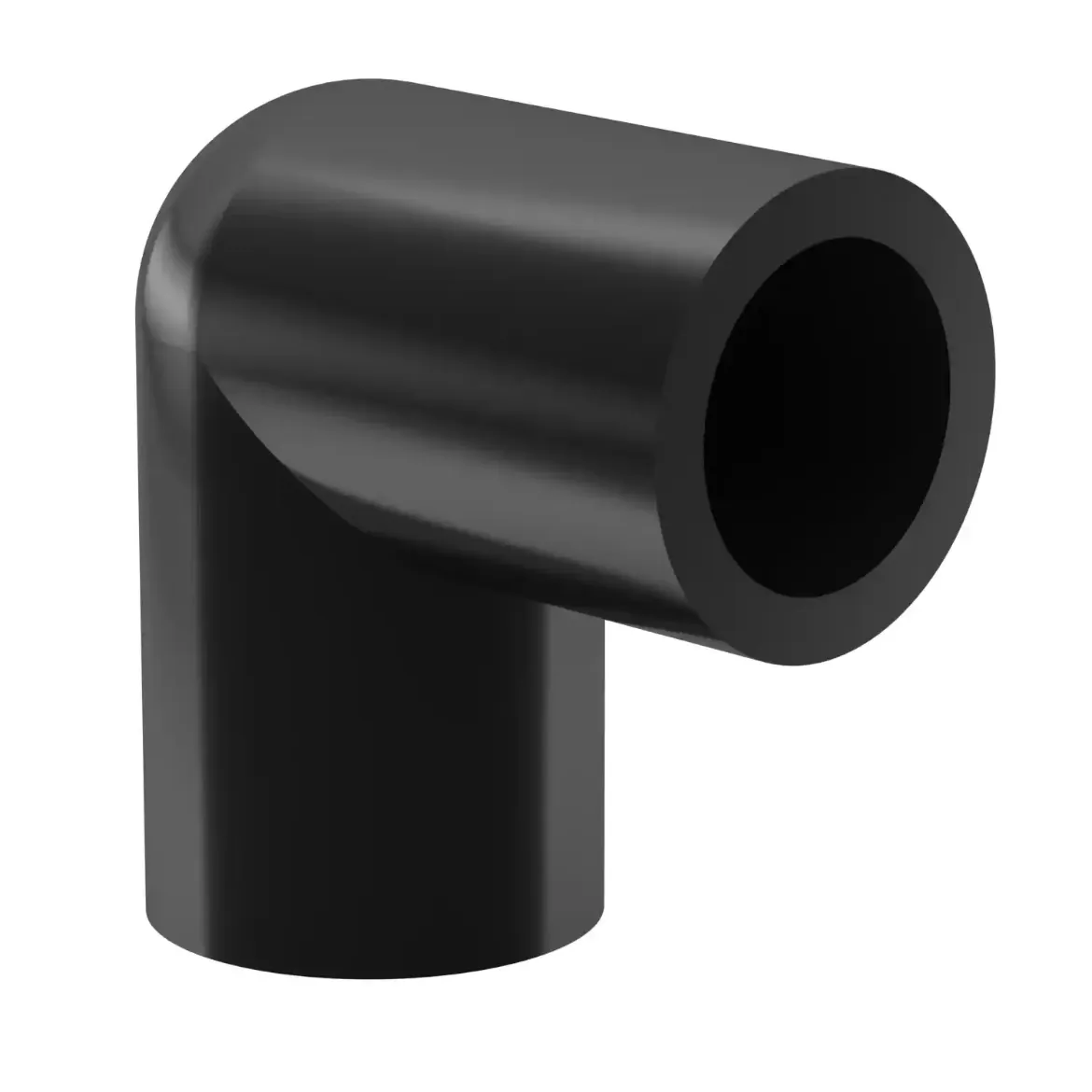 Picture of Elbow 90deg:63X8.6 SDR7.4  ISO S-3.2 long spigot injection moulded Butt+E-socket-welding W/P PE 100-RC black