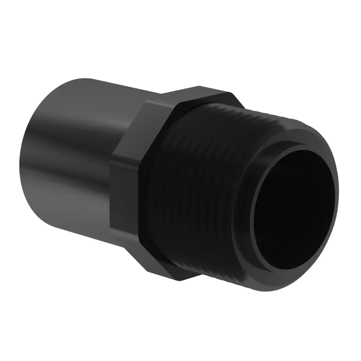 Picture of Adaptor Male Thread:63X2in SDR11 ISO S-5 R-thread injection moulded Butt-welding PE 100-RC black