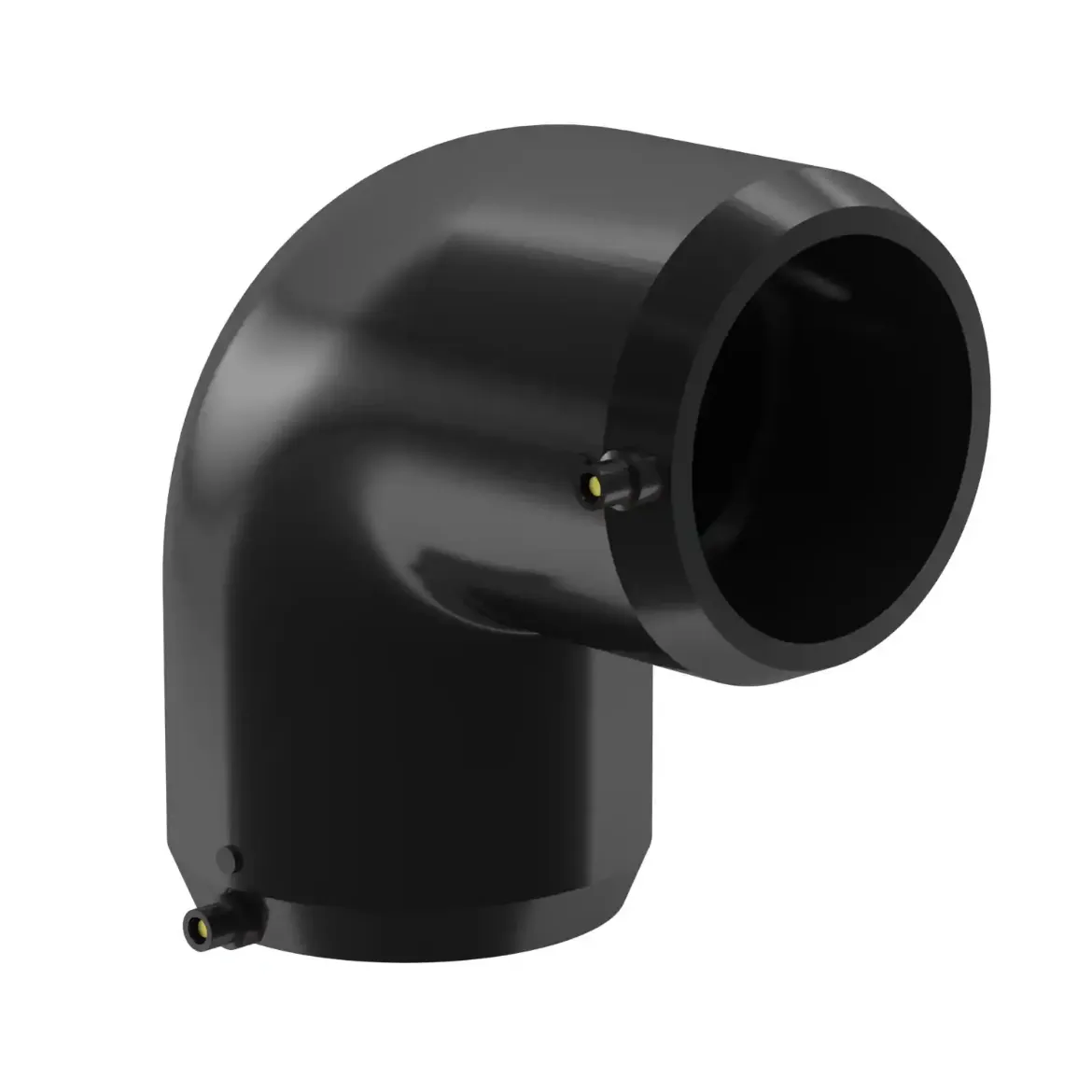 Picture of E-Elbow 90deg:63 SDR17-11 MOP water 16bar/gas 10bar injection moulded Electro-fusion W/P PE 100-RC black