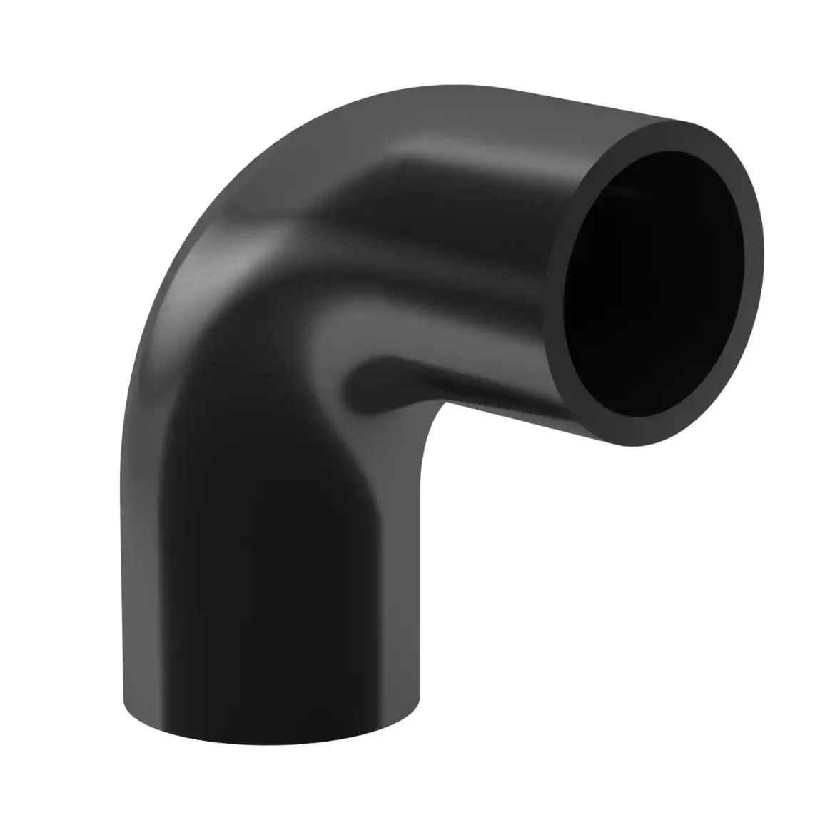 Picture of MULTI-Bend 90deg:63X3.8 SDR17 PN10 long spigot injection moulded Butt-welding W/P PE 100-RC black