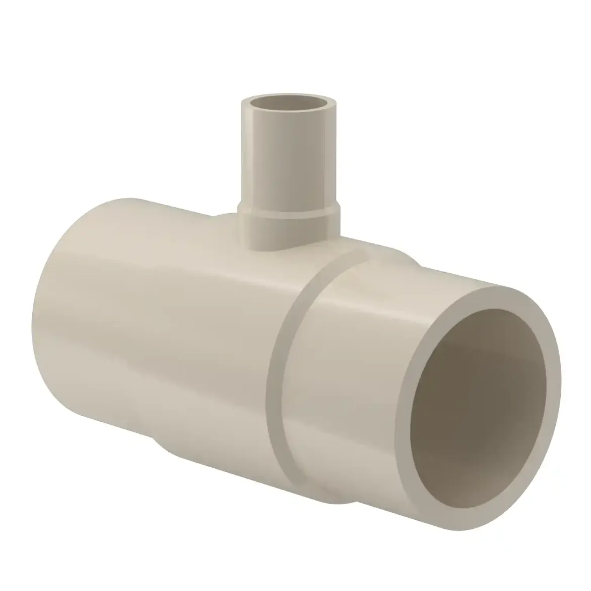 Picture of Tee reduced:200/110 SDR11 ISO S-5 long spigot injection moulded Butt+E-socket-welding PPR grey