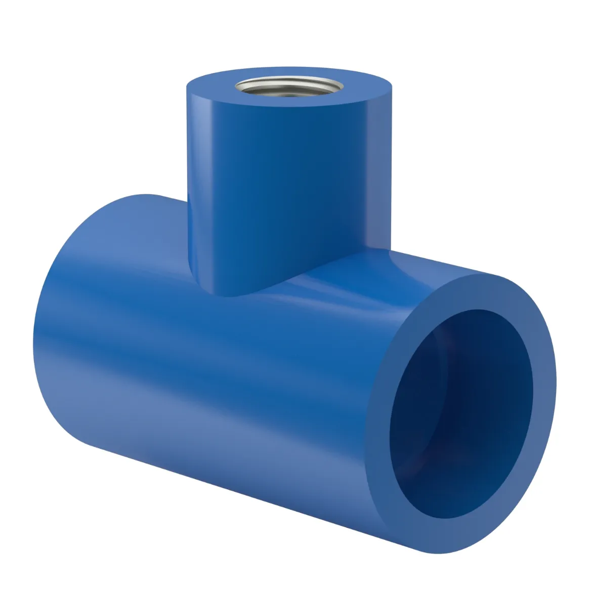 Picture of Adaptor Tee:32X1/2in MOP 16bar with metal female thread injection moulded Socket-welding PE 100 blue