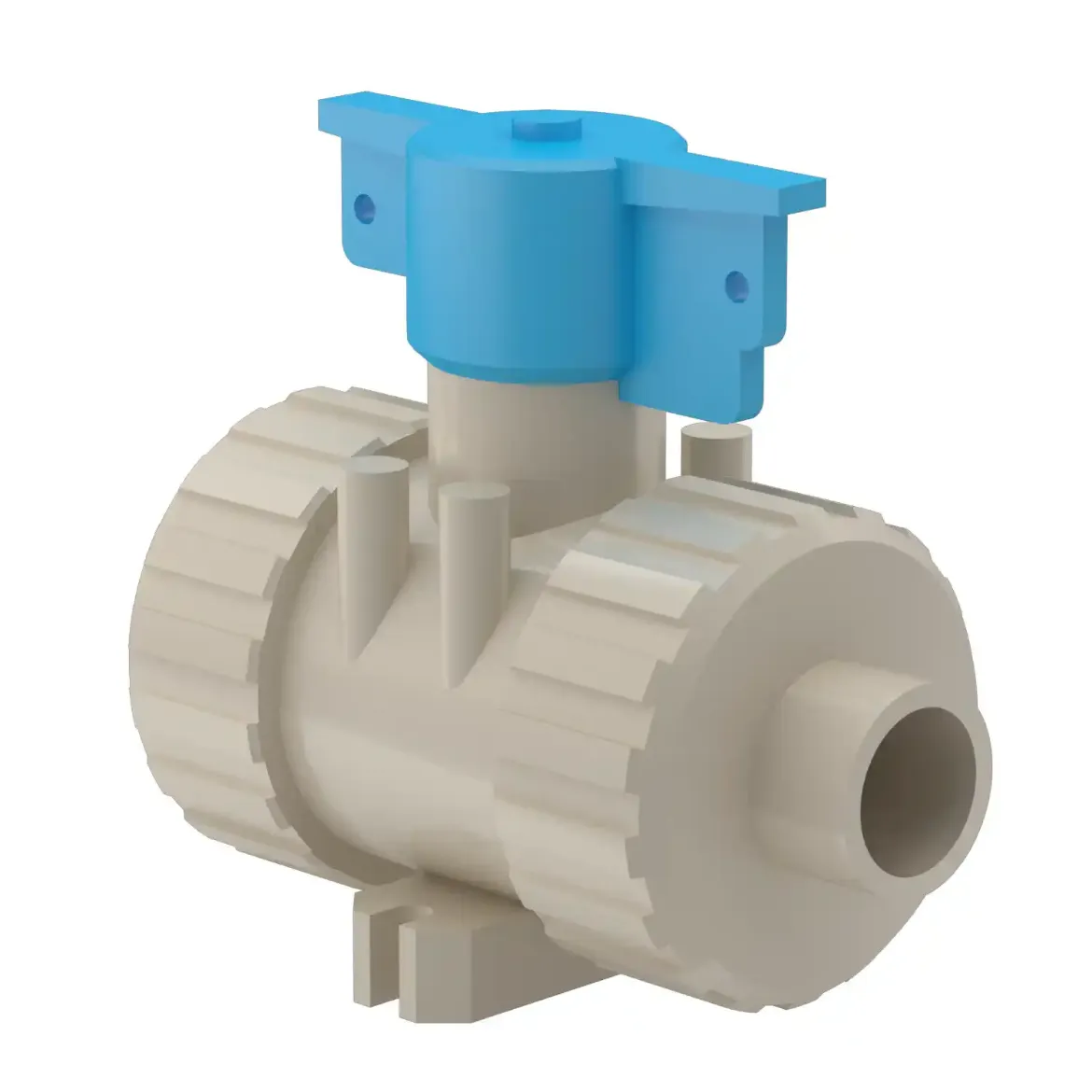 Picture of Ball Valve M1:40 SDR11 ISO S-5 FPM-sealing injection moulded Butt+IR-welding PP grey